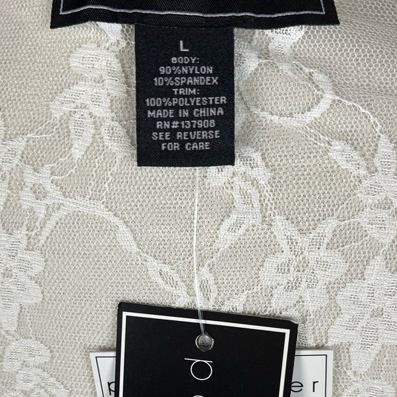 White Lace Kimono Duster Cardigan Coverup - Picture 8 of 9